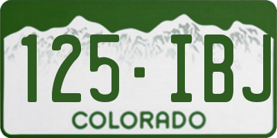 CO license plate 125IBJ