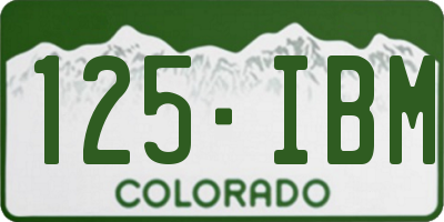 CO license plate 125IBM
