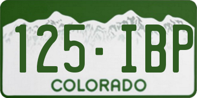CO license plate 125IBP