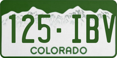 CO license plate 125IBV