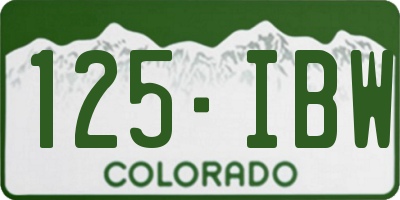 CO license plate 125IBW