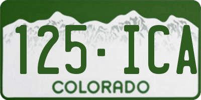 CO license plate 125ICA