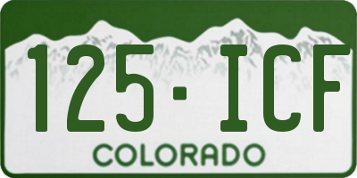 CO license plate 125ICF