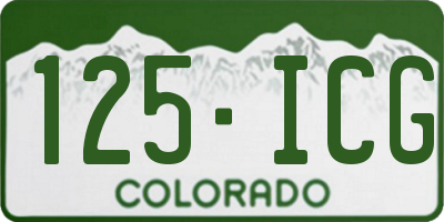 CO license plate 125ICG