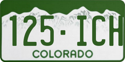CO license plate 125ICH