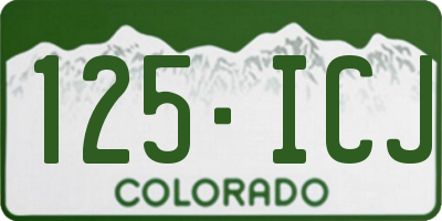 CO license plate 125ICJ