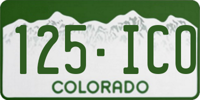 CO license plate 125ICO
