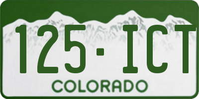 CO license plate 125ICT