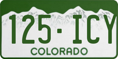 CO license plate 125ICY