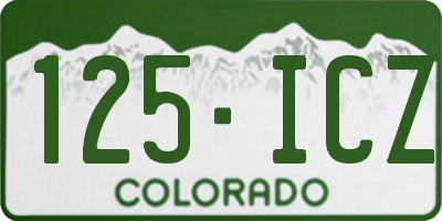 CO license plate 125ICZ