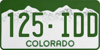 CO license plate 125IDD