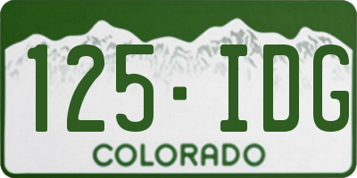 CO license plate 125IDG