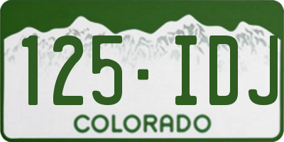 CO license plate 125IDJ