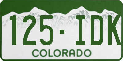 CO license plate 125IDK