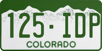 CO license plate 125IDP