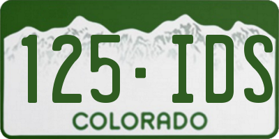 CO license plate 125IDS