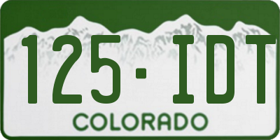 CO license plate 125IDT