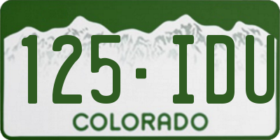 CO license plate 125IDU