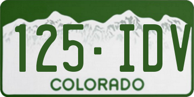 CO license plate 125IDV