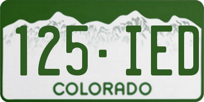 CO license plate 125IED