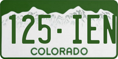 CO license plate 125IEN