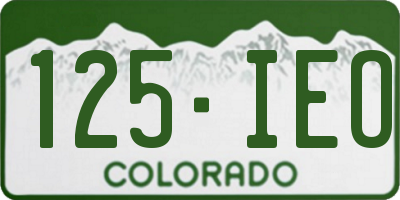 CO license plate 125IEO