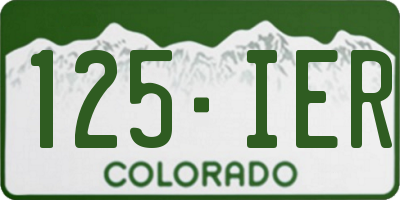 CO license plate 125IER