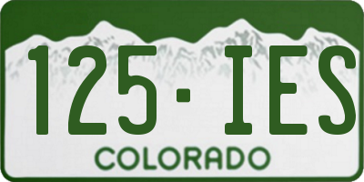 CO license plate 125IES