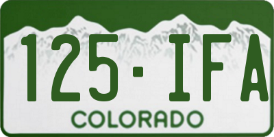 CO license plate 125IFA
