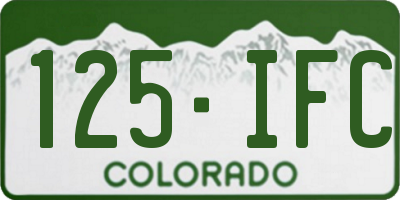 CO license plate 125IFC