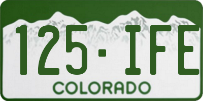 CO license plate 125IFE