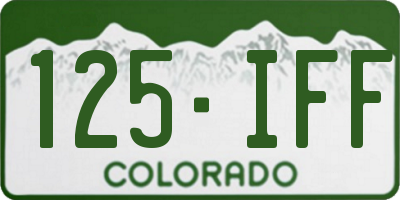 CO license plate 125IFF