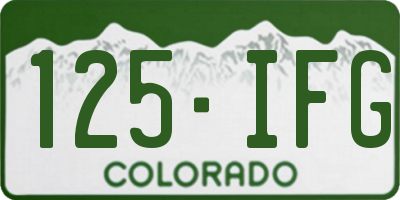 CO license plate 125IFG