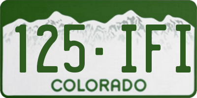 CO license plate 125IFI
