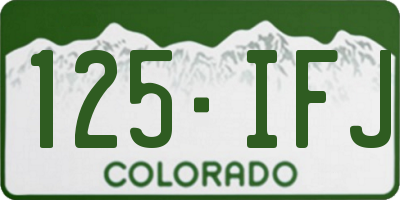 CO license plate 125IFJ