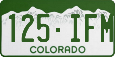CO license plate 125IFM
