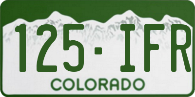 CO license plate 125IFR