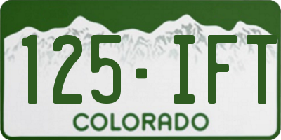 CO license plate 125IFT