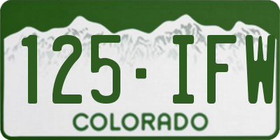 CO license plate 125IFW