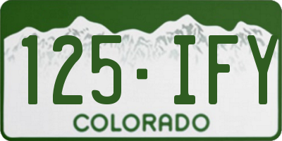 CO license plate 125IFY