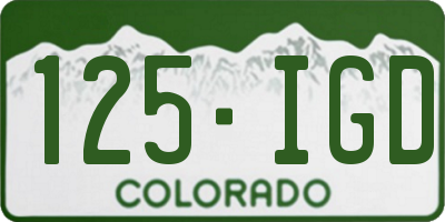 CO license plate 125IGD