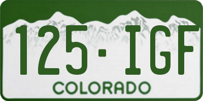 CO license plate 125IGF