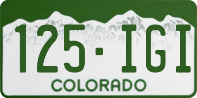 CO license plate 125IGI