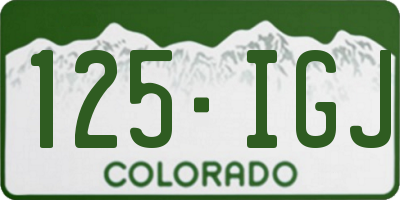 CO license plate 125IGJ