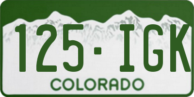 CO license plate 125IGK