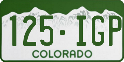 CO license plate 125IGP