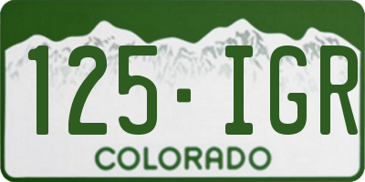 CO license plate 125IGR