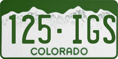 CO license plate 125IGS