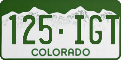 CO license plate 125IGT