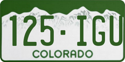 CO license plate 125IGU
